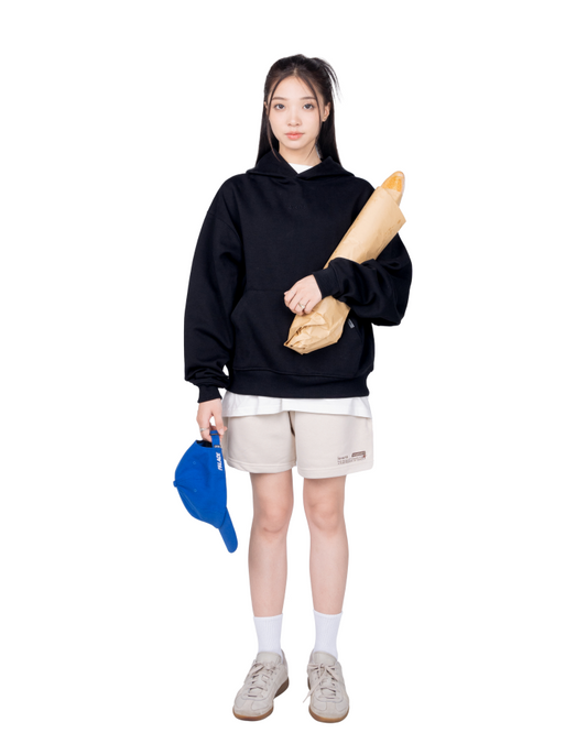 Levents® Basic Boxy Hoodie/ Black