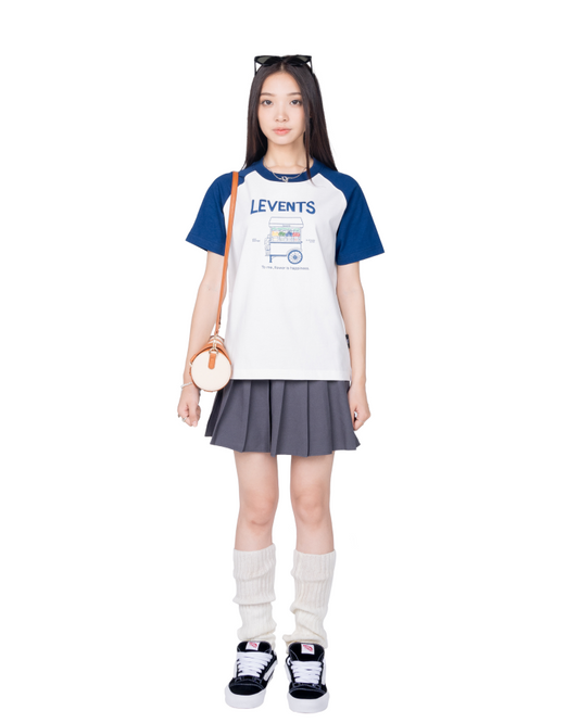 Levents® Flower Cart Raglan Regular Tee/ Blue