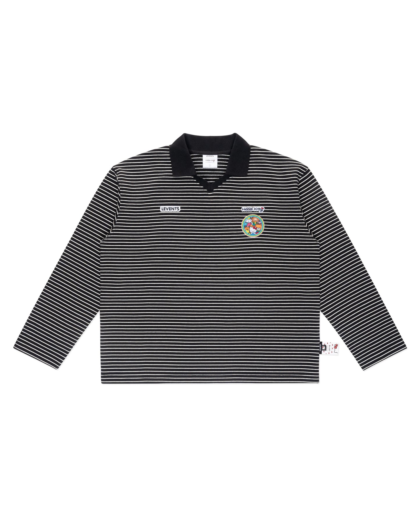 Levents® x Hello Kitty | Striped Long Sleeve Semi-Oversized Polo Shirt