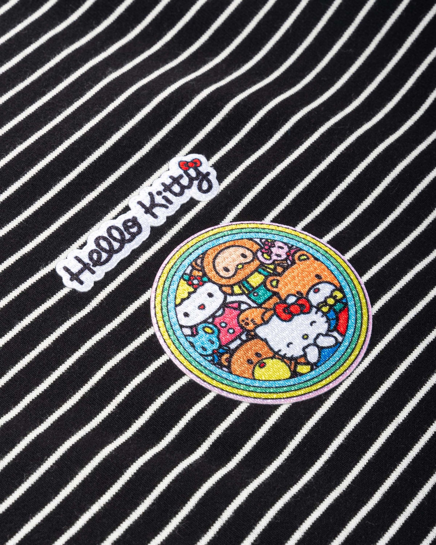 Levents® x Hello Kitty | Striped Long Sleeve Semi-Oversized Polo Shirt