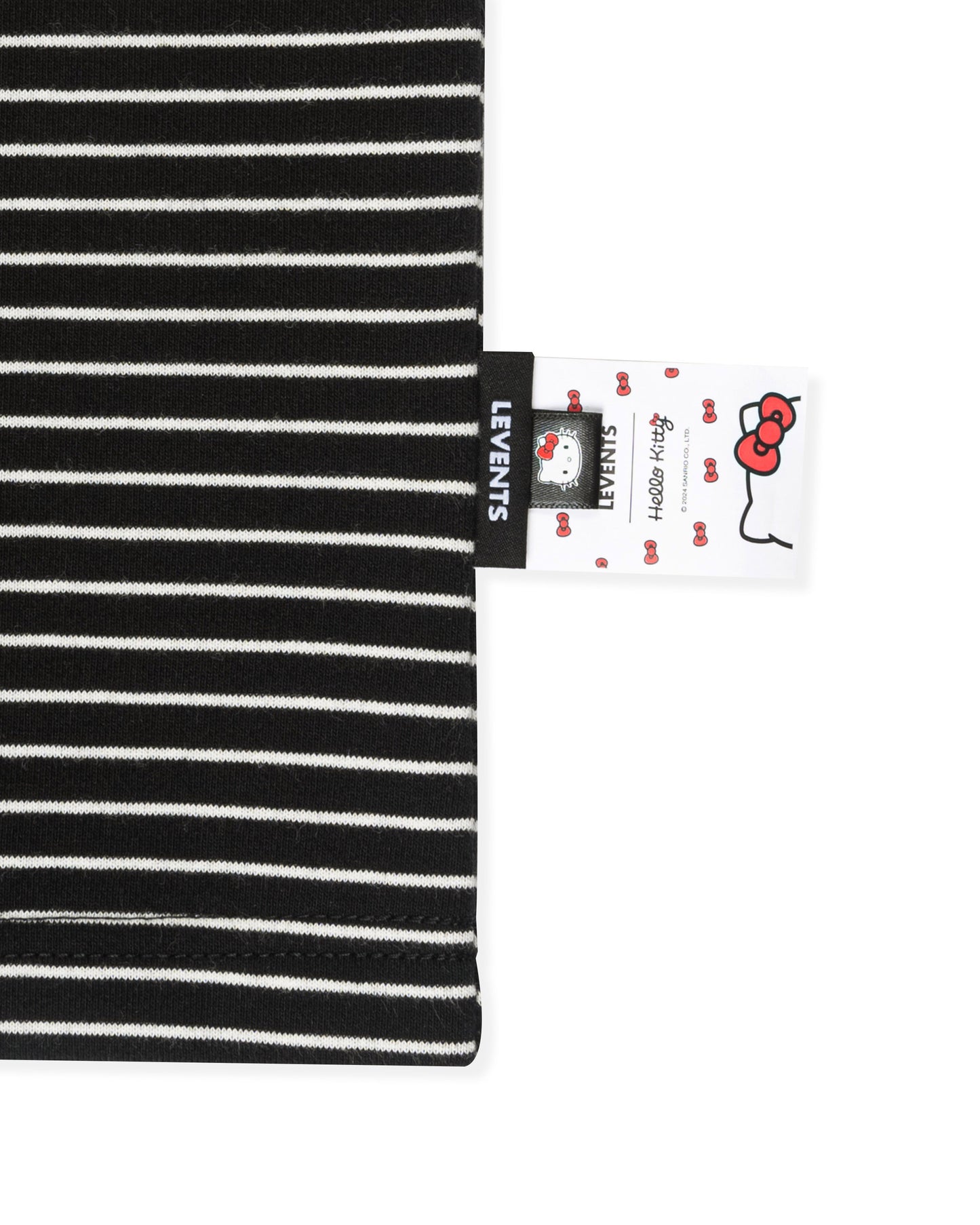 Levents® x Hello Kitty | Striped Long Sleeve Semi-Oversized Polo Shirt