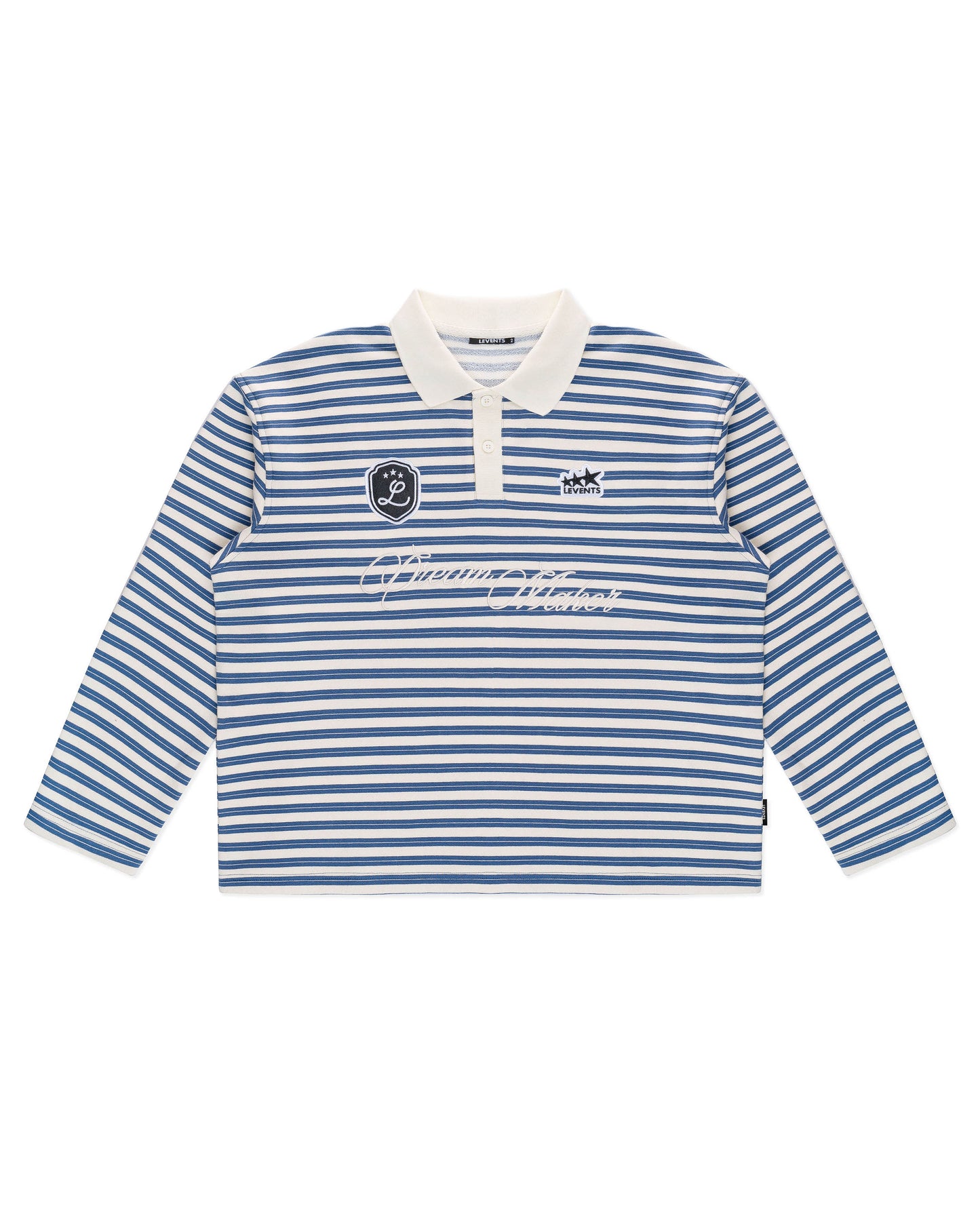 Levents® Striped Long Sleeve Boxy Polo Shirt