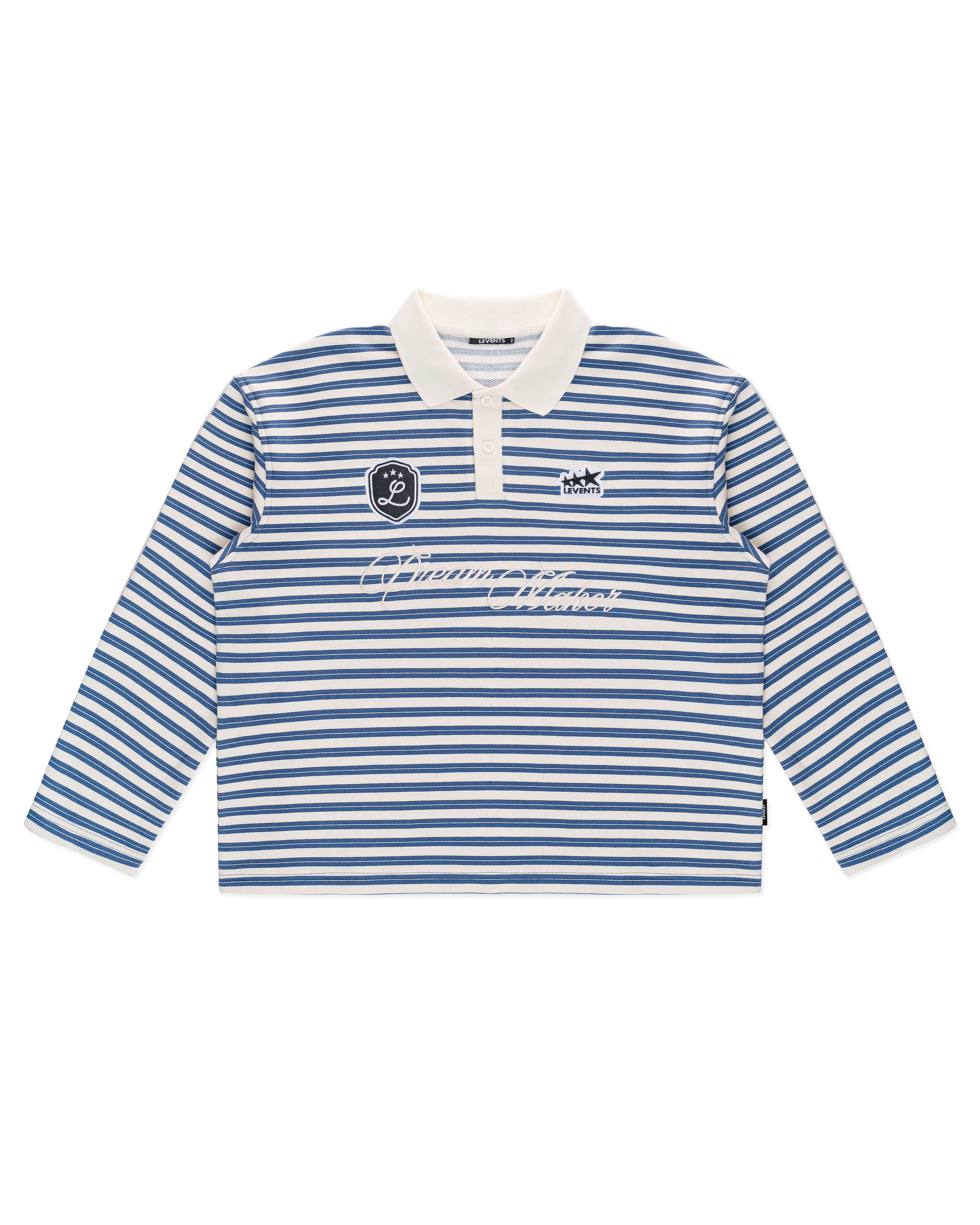 Levents® Striped Long Sleeve Boxy Polo Shirt