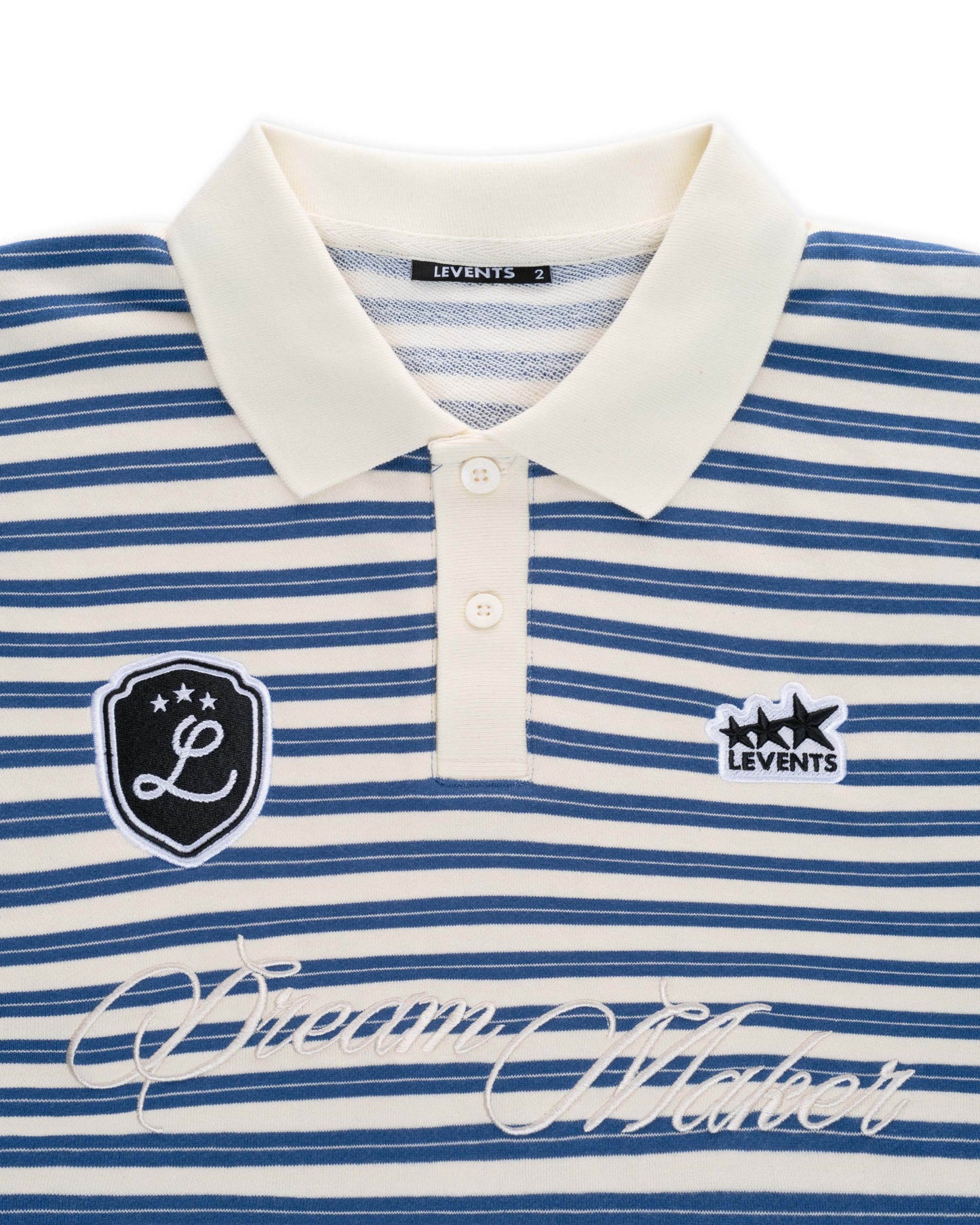 Levents® Striped Long Sleeve Boxy Polo Shirt