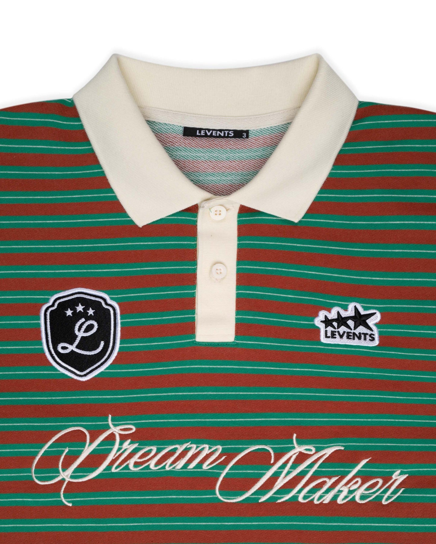 Levents® Striped Long Sleeve Boxy Polo Shirt