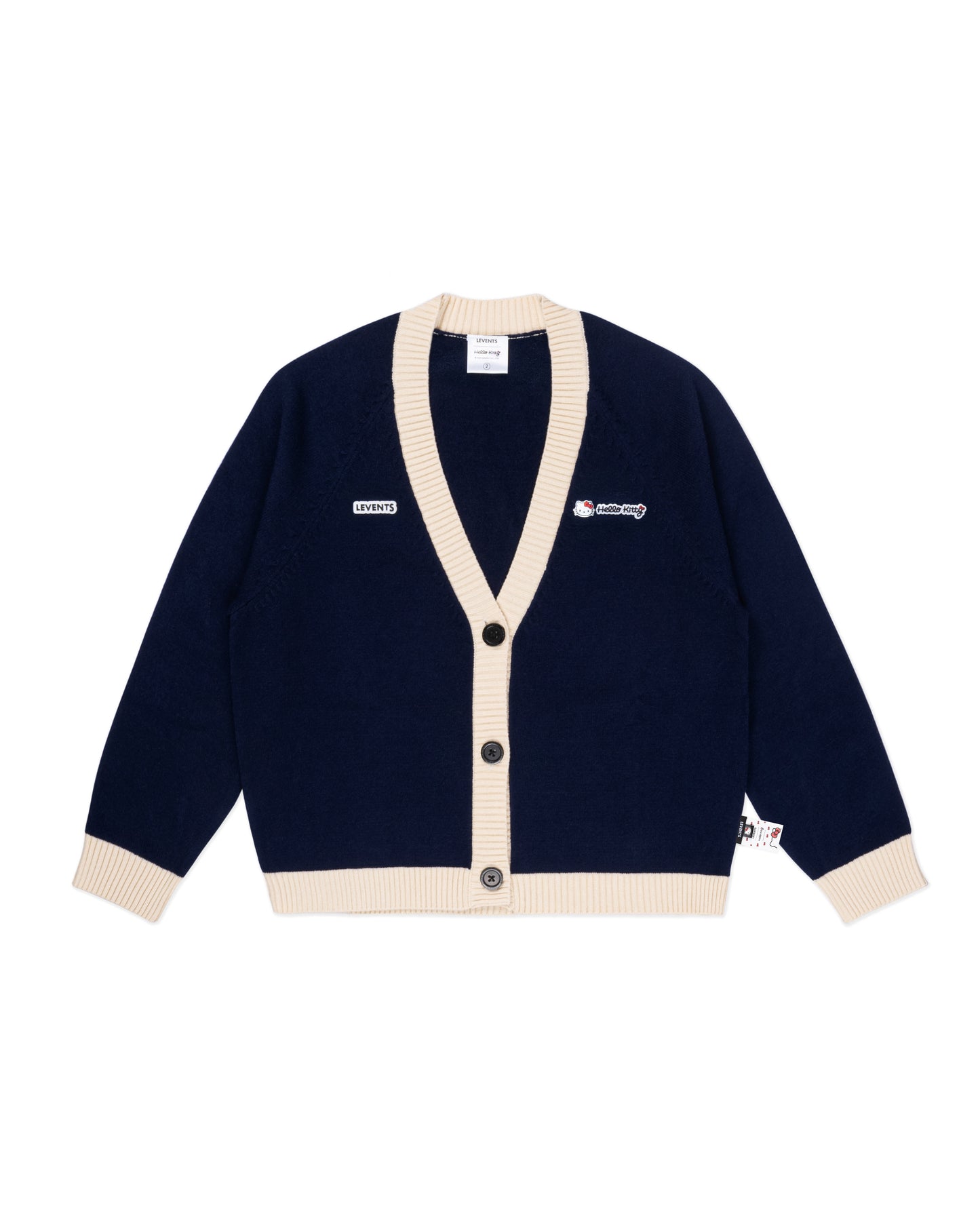Levents® x Hello Kitty | Small Kitty Knit Cardigan/ Navy
