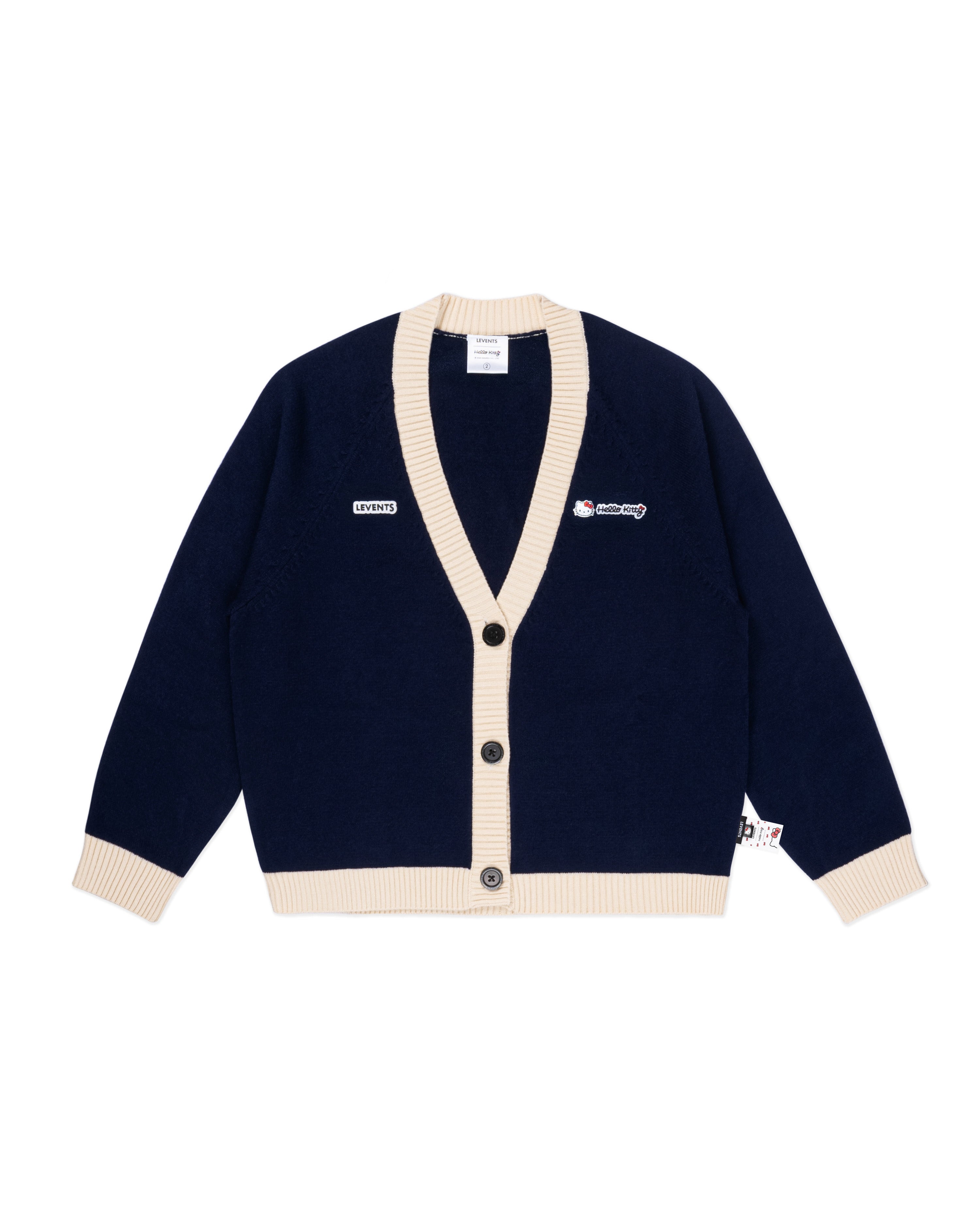 Levents® x Hello Kitty | Small Kitty Knit Cardigan/ Navy