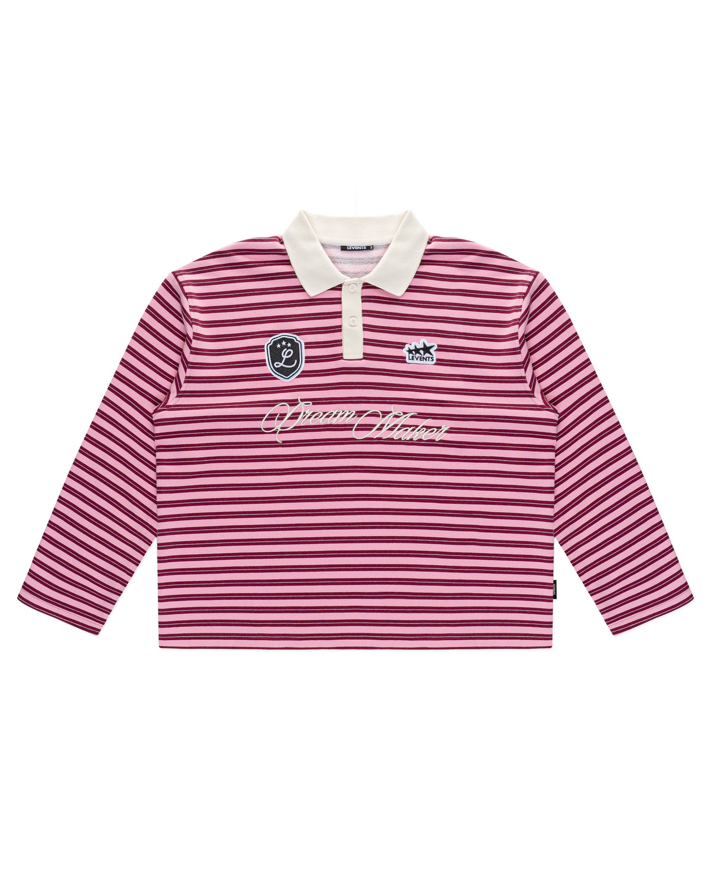 Levents® Striped Long Sleeve Boxy Polo Shirt