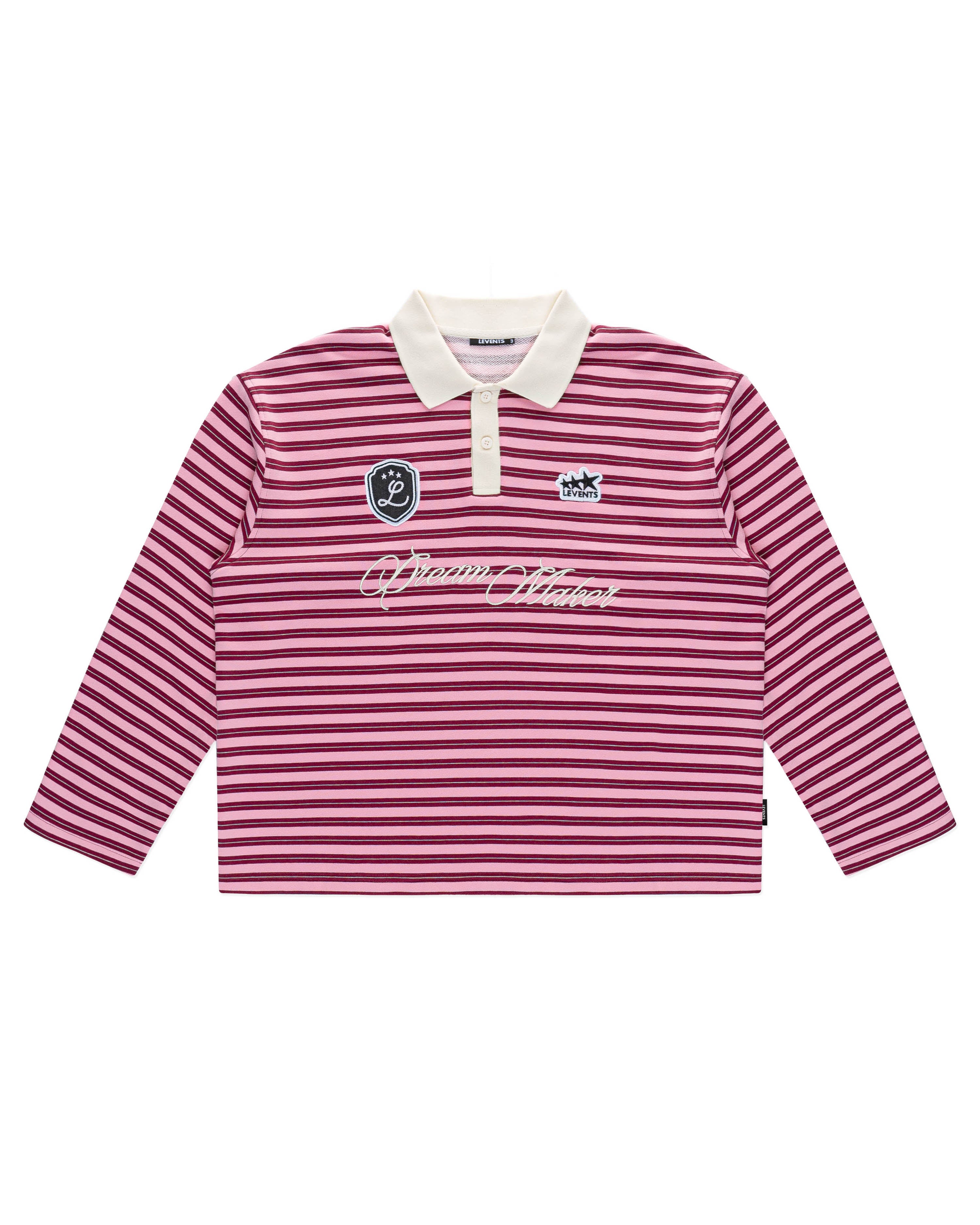 Levents® Striped Long Sleeve Boxy Polo Shirt