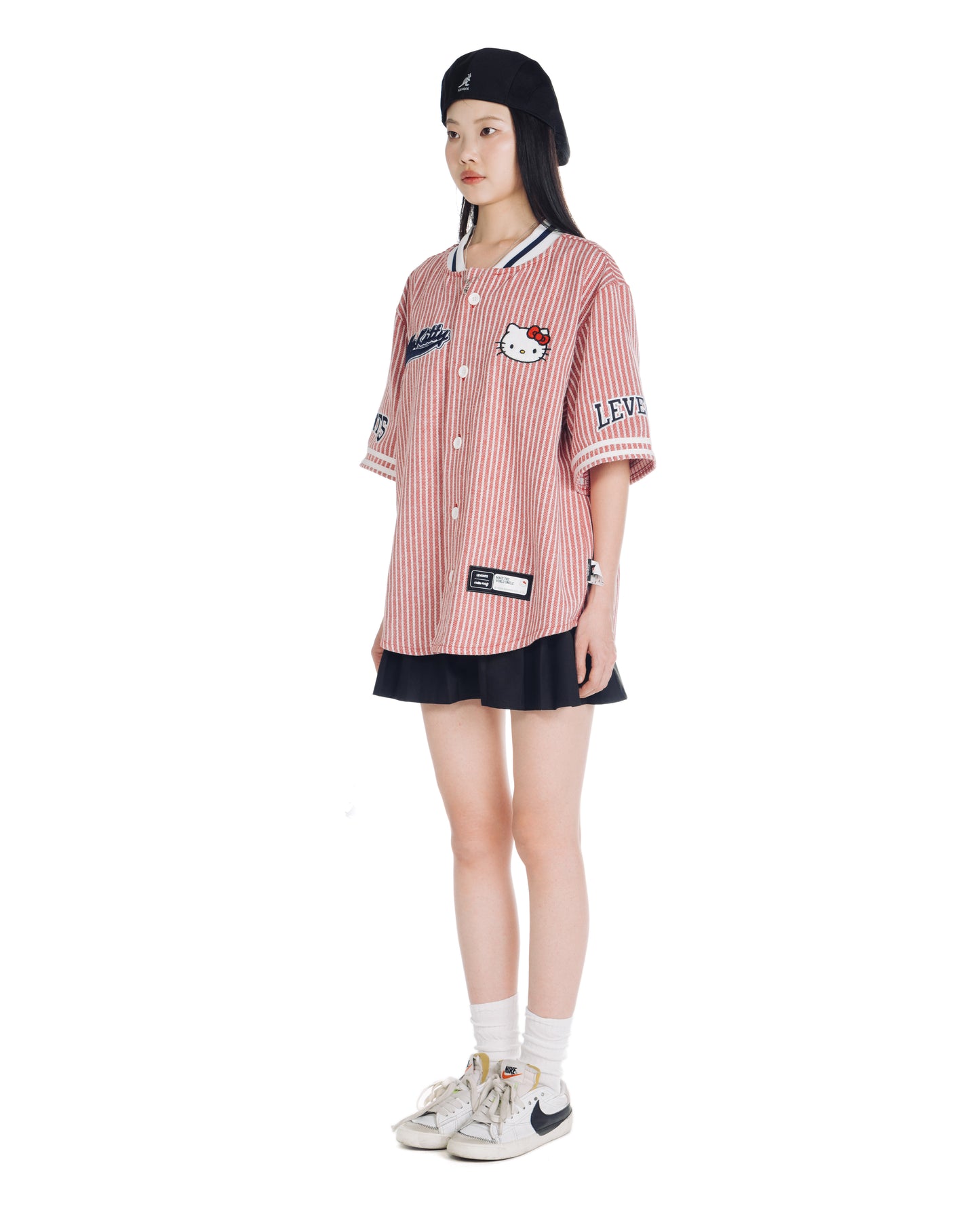 Levents® x Hello Kitty | Striped Baseball Jersey/ Red