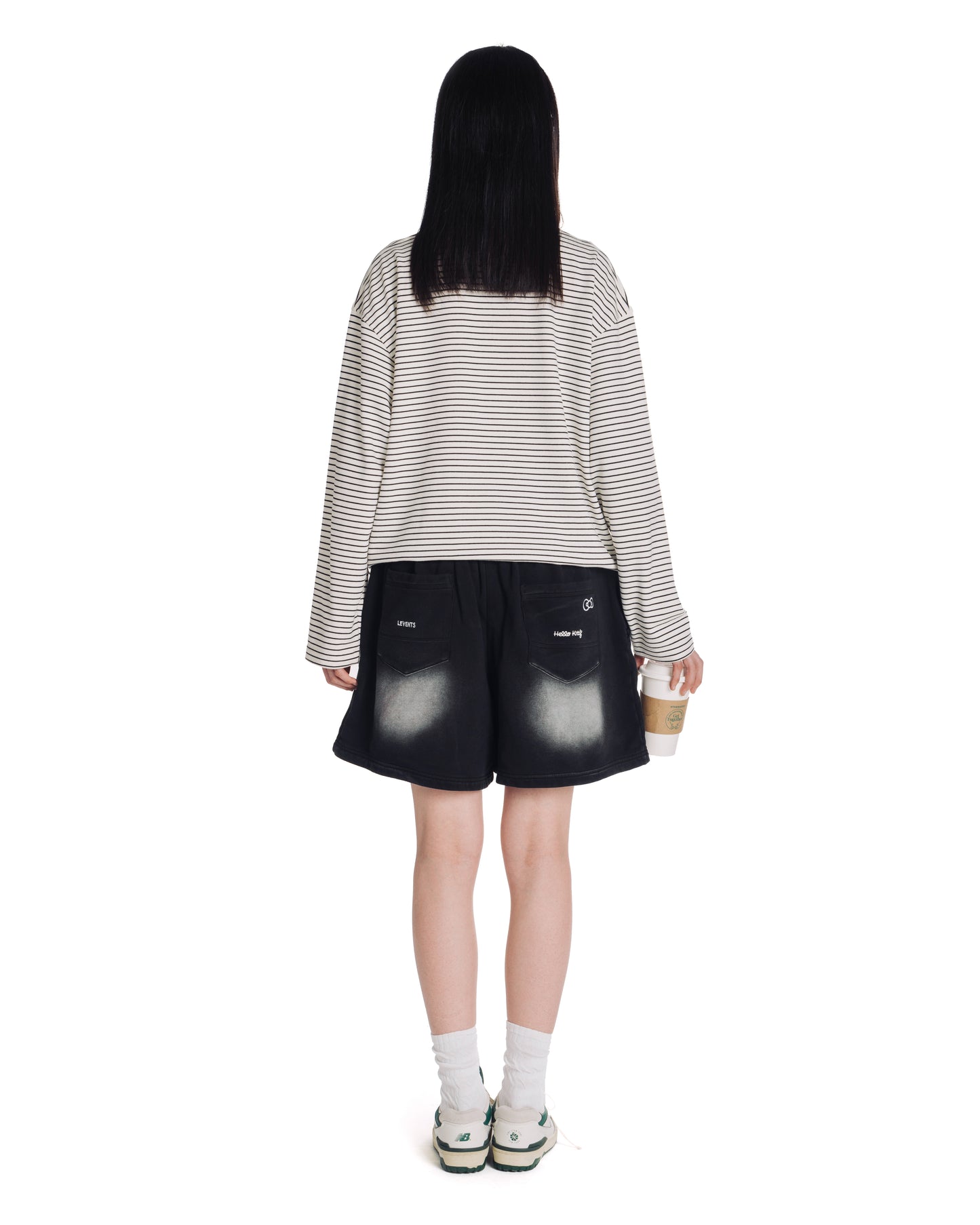 Levents® x Hello Kitty | Striped Long Sleeve Semi-Oversized Polo Shirt